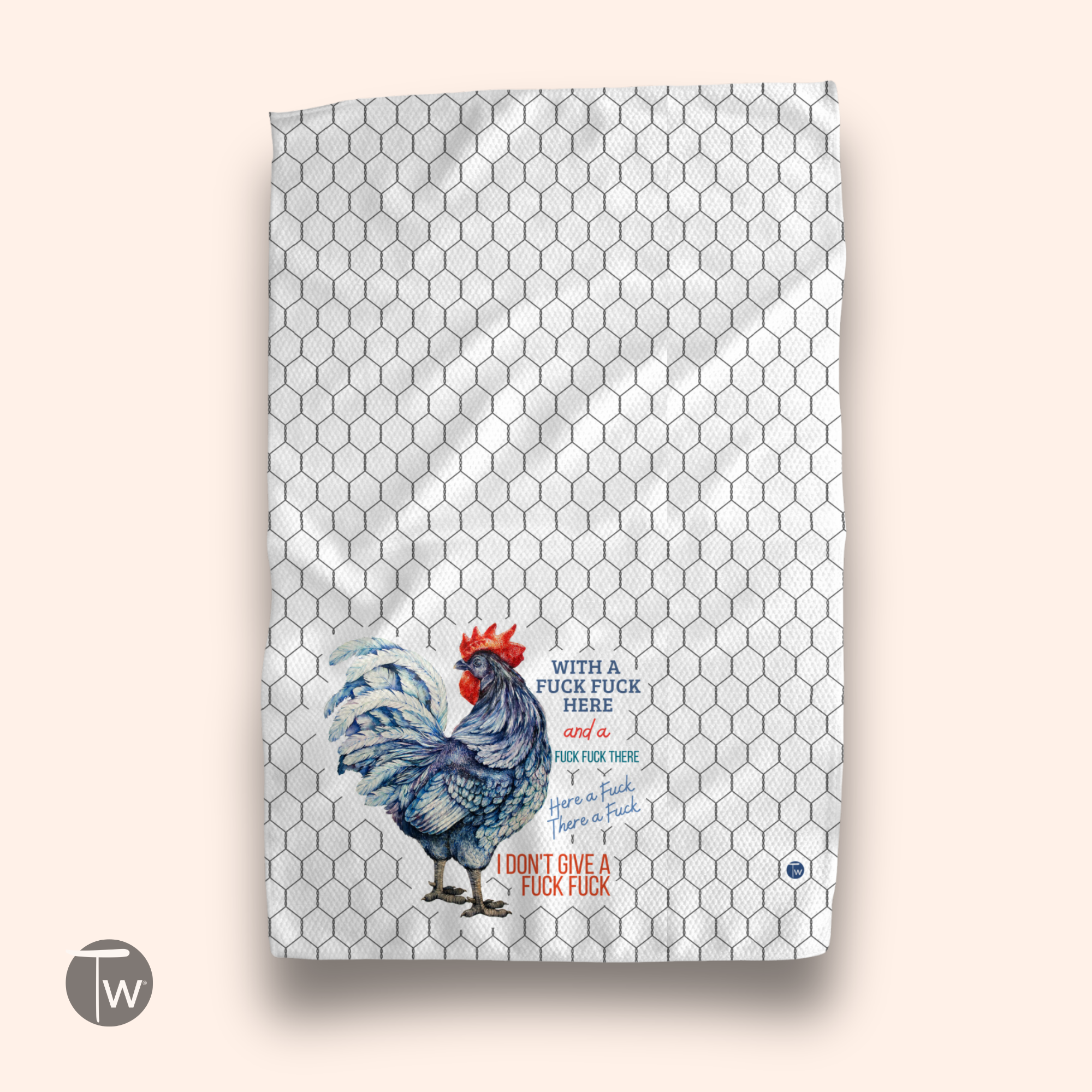 With A Fuck Fuck Here Tea Towel - Gardens of Honey