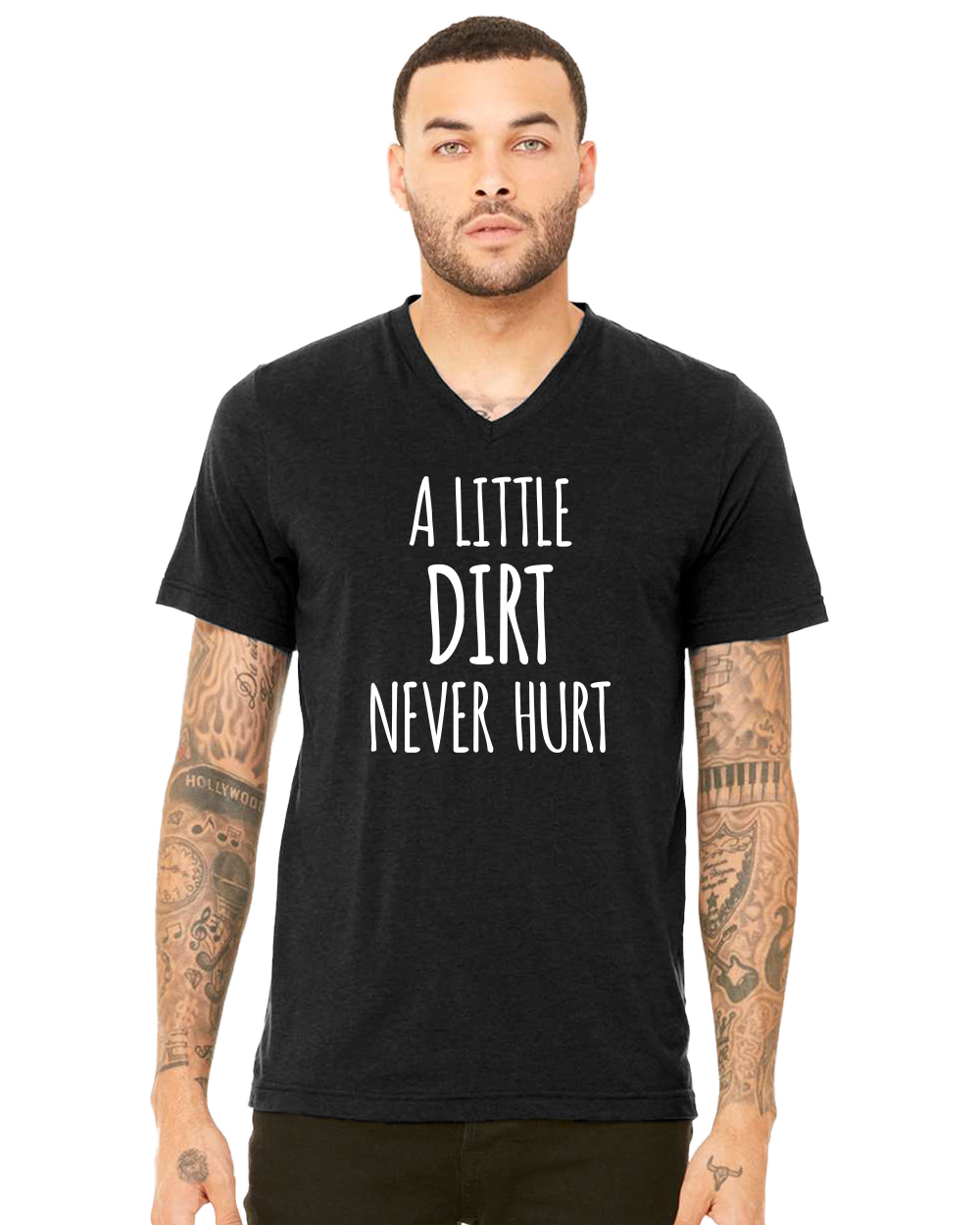 A Little Dirt Never Hurt Unisex V-Neck T-Shirt - Gardens of Honey