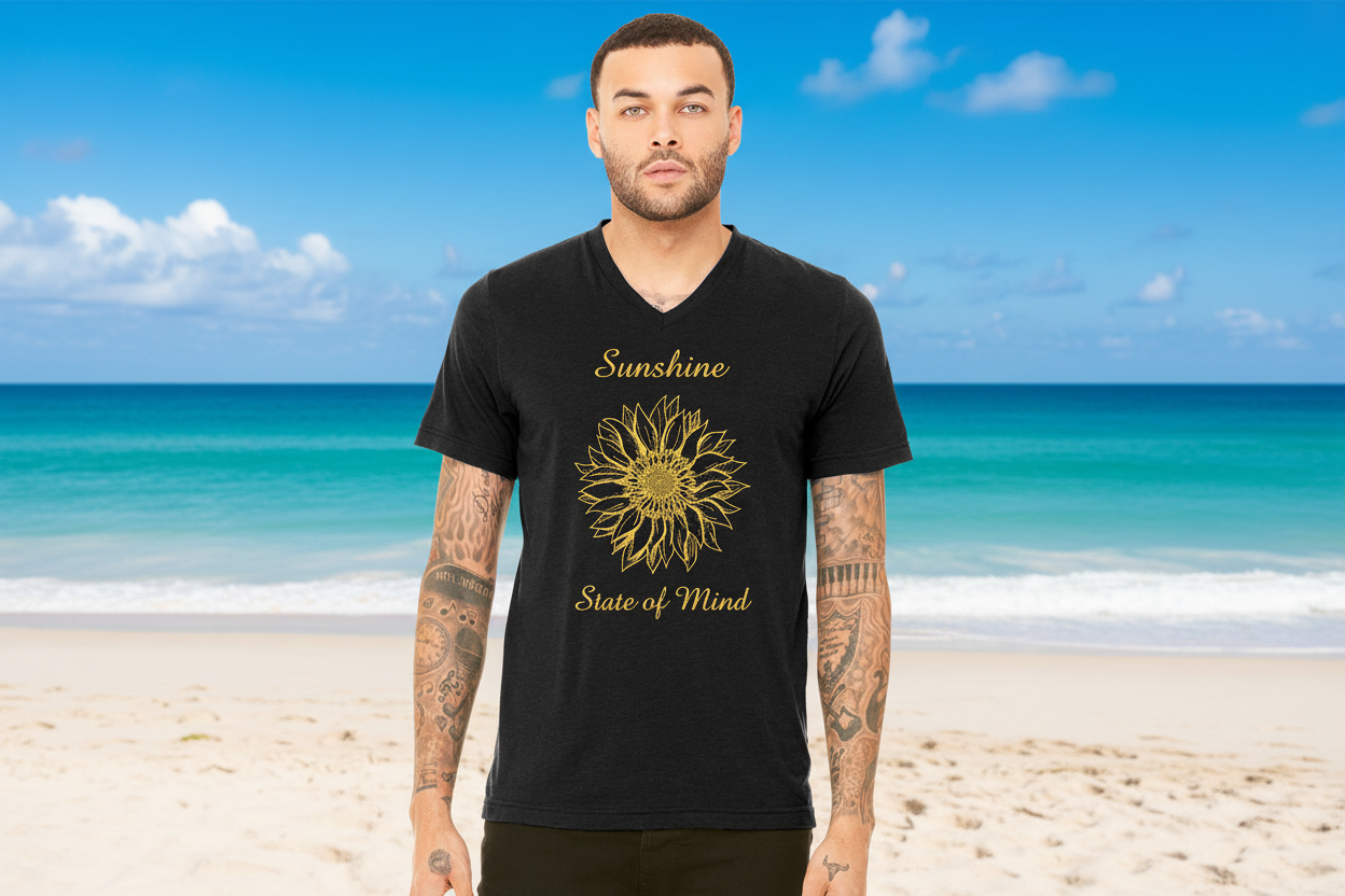 Sunshine State of Mind Unisex V-Neck T-Shirt - Gardens of Honey