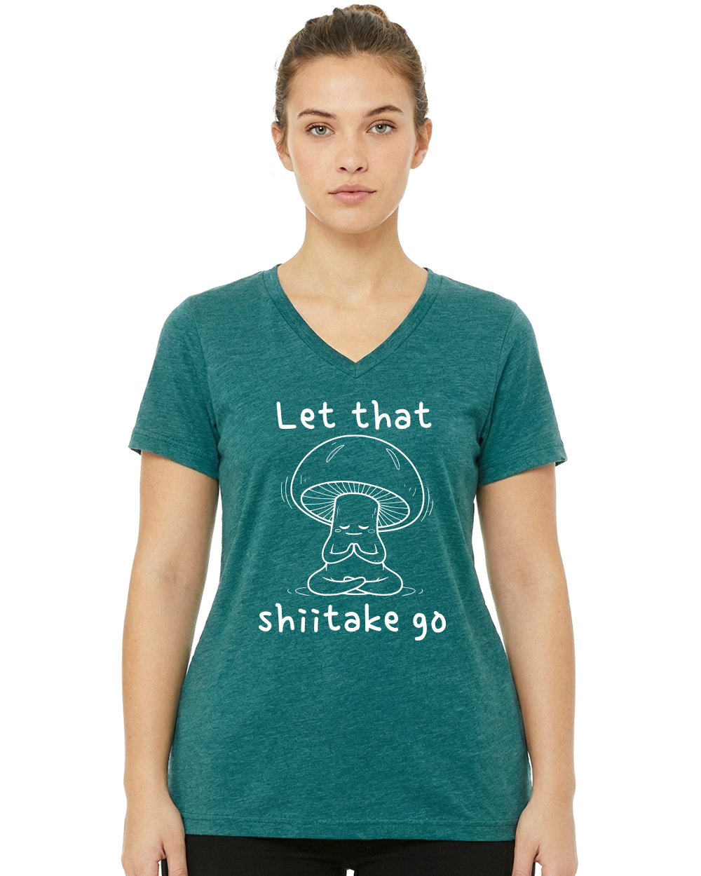 Let That Shiitake Go Unisex V-Neck T-Shirt - Gardens of Honey