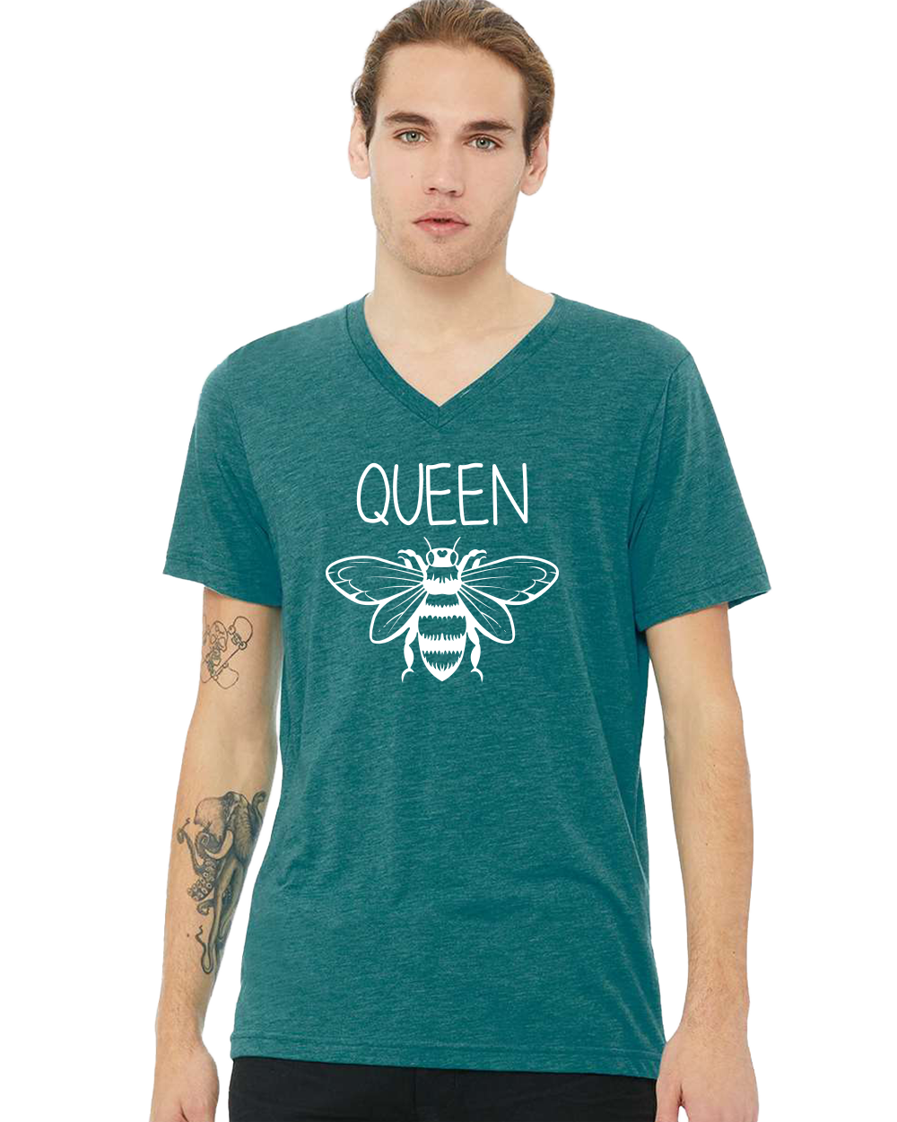 Queen Bee Unisex V-Neck T-Shirt - Gardens of Honey