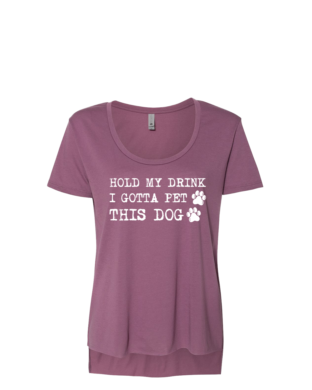 Hold My Drink I Gotta Pet This Dog Women's Scoop Neck T-Shirt - Gardens of Honey