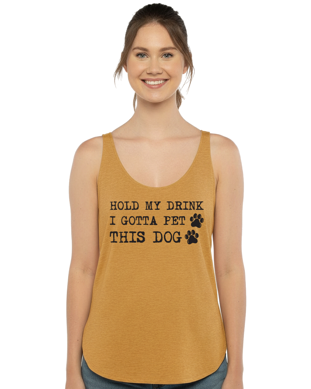 Hold My Drink I Gotta Pet This Dog Women's Festival Tank