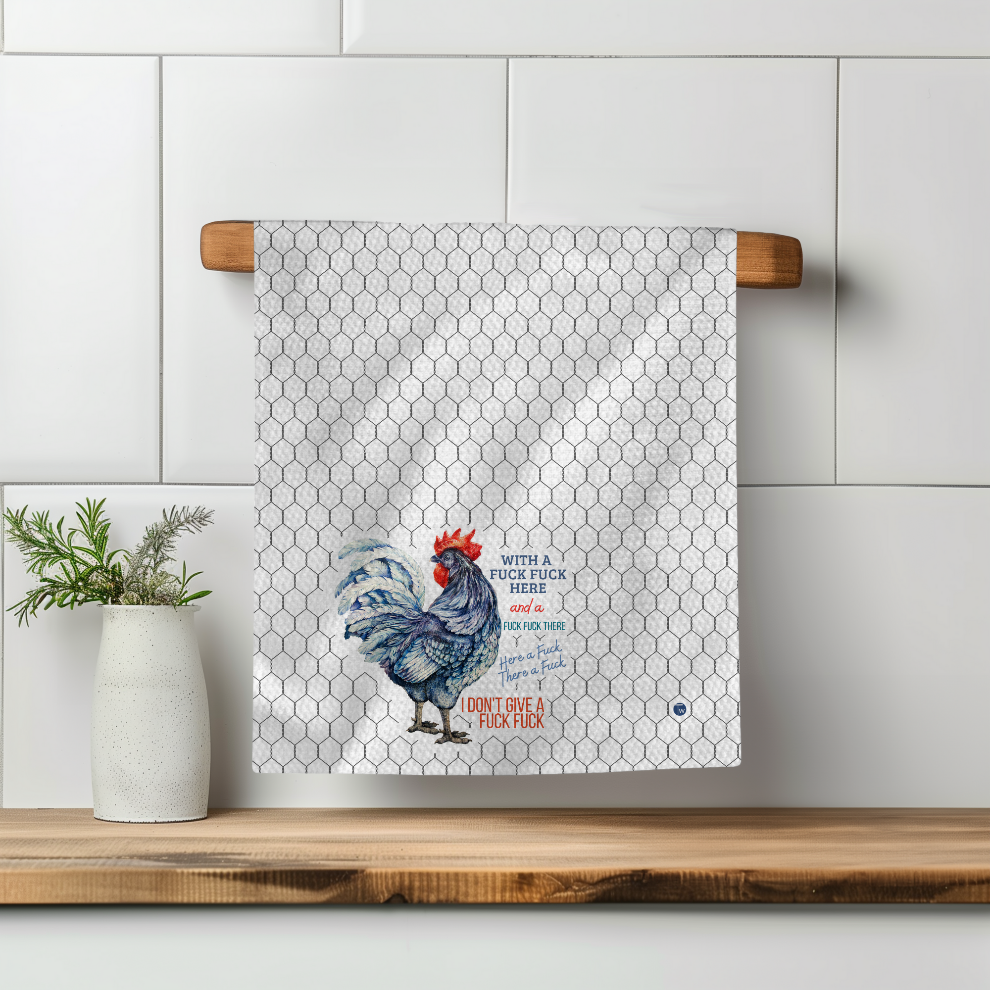 With A Fuck Fuck Here Tea Towel - Gardens of Honey