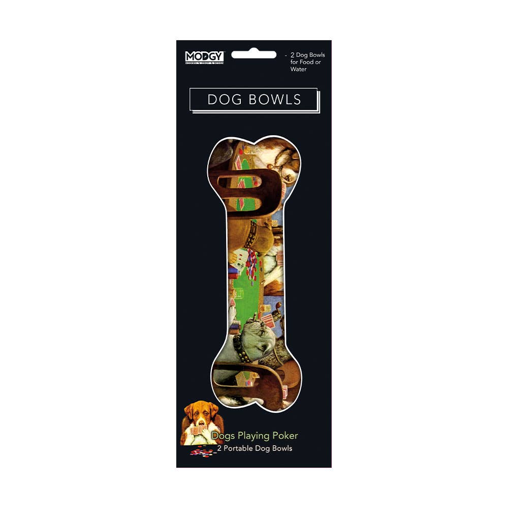 Dogs Playing Poker Reusable Dog Bowls