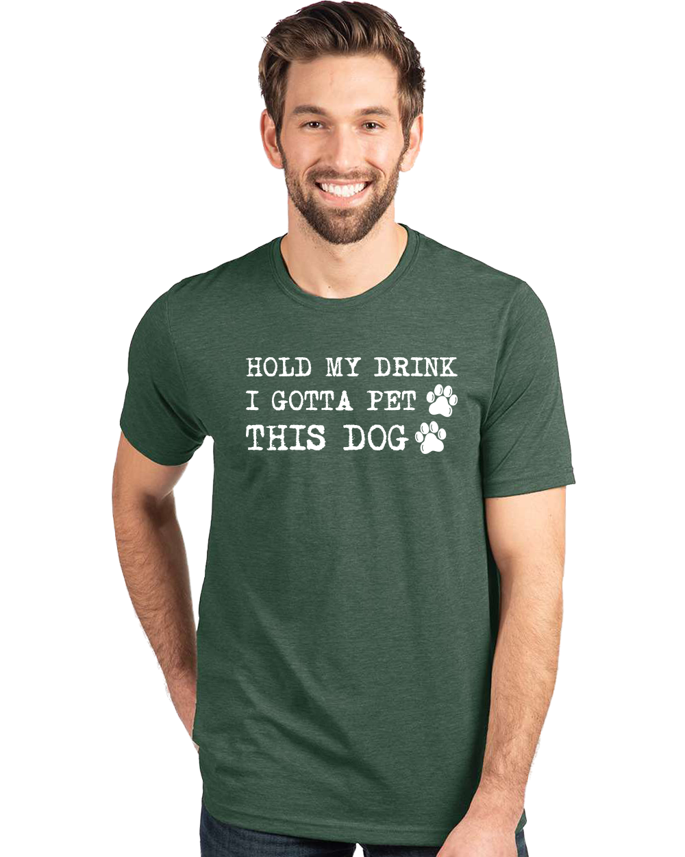 Hold My Drink I Gotta Pet This Dog Unisex Crew Neck T-Shirt