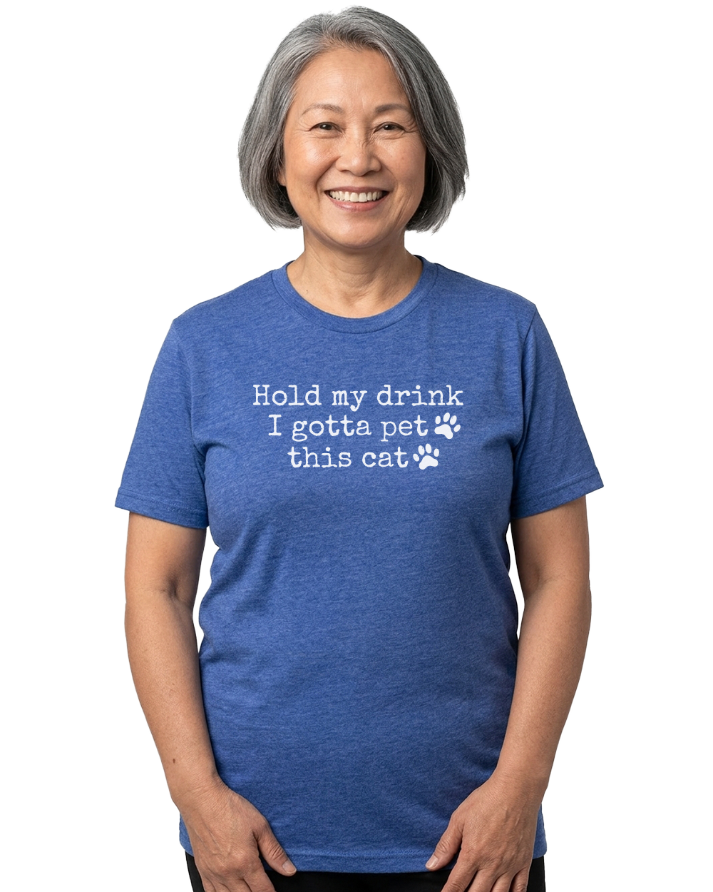 Hold My Drink I Gotta Pet This Cat Unisex Crew Neck T-Shirt - Gardens of Honey