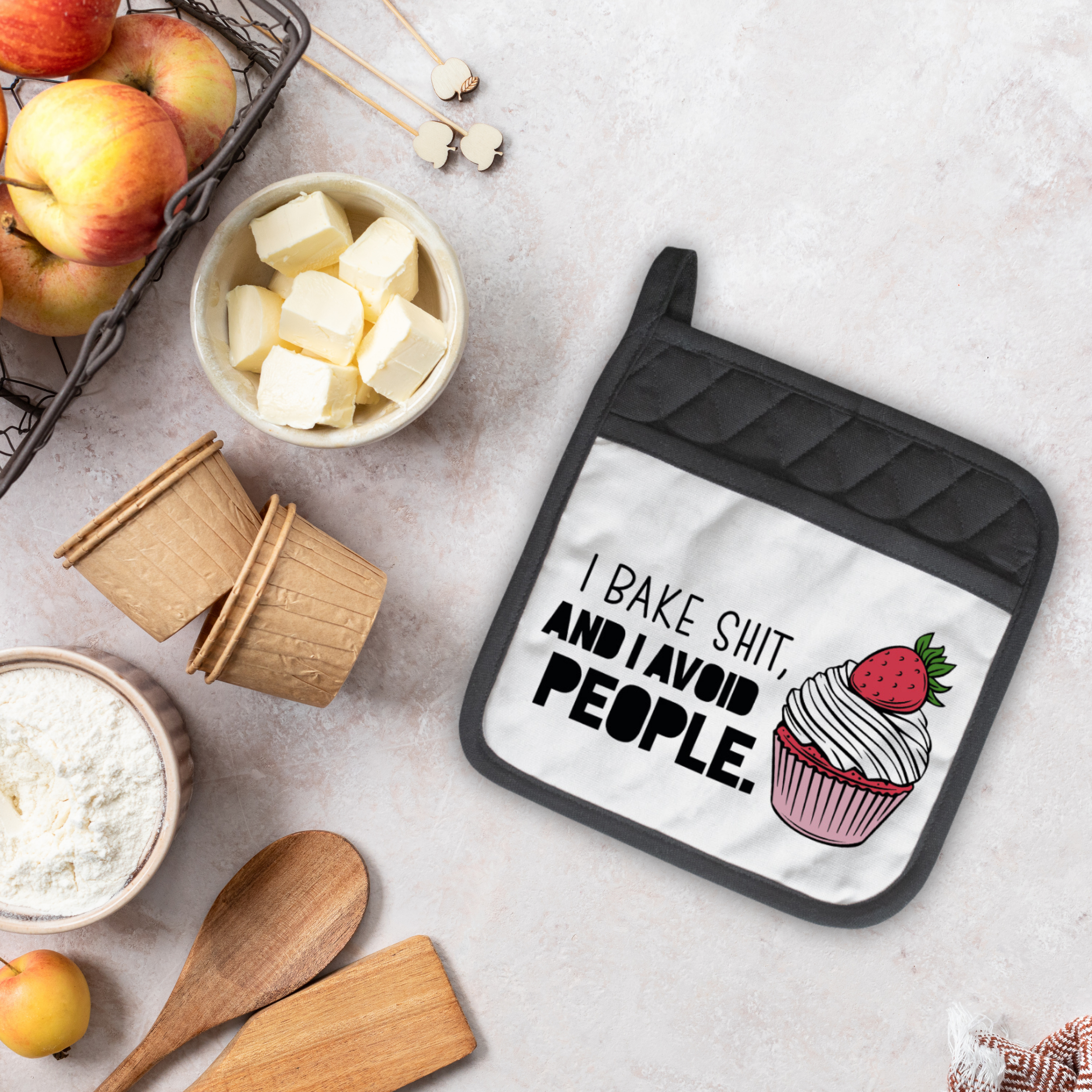 I Bake Shit And I Avoid People | Funny Potholder