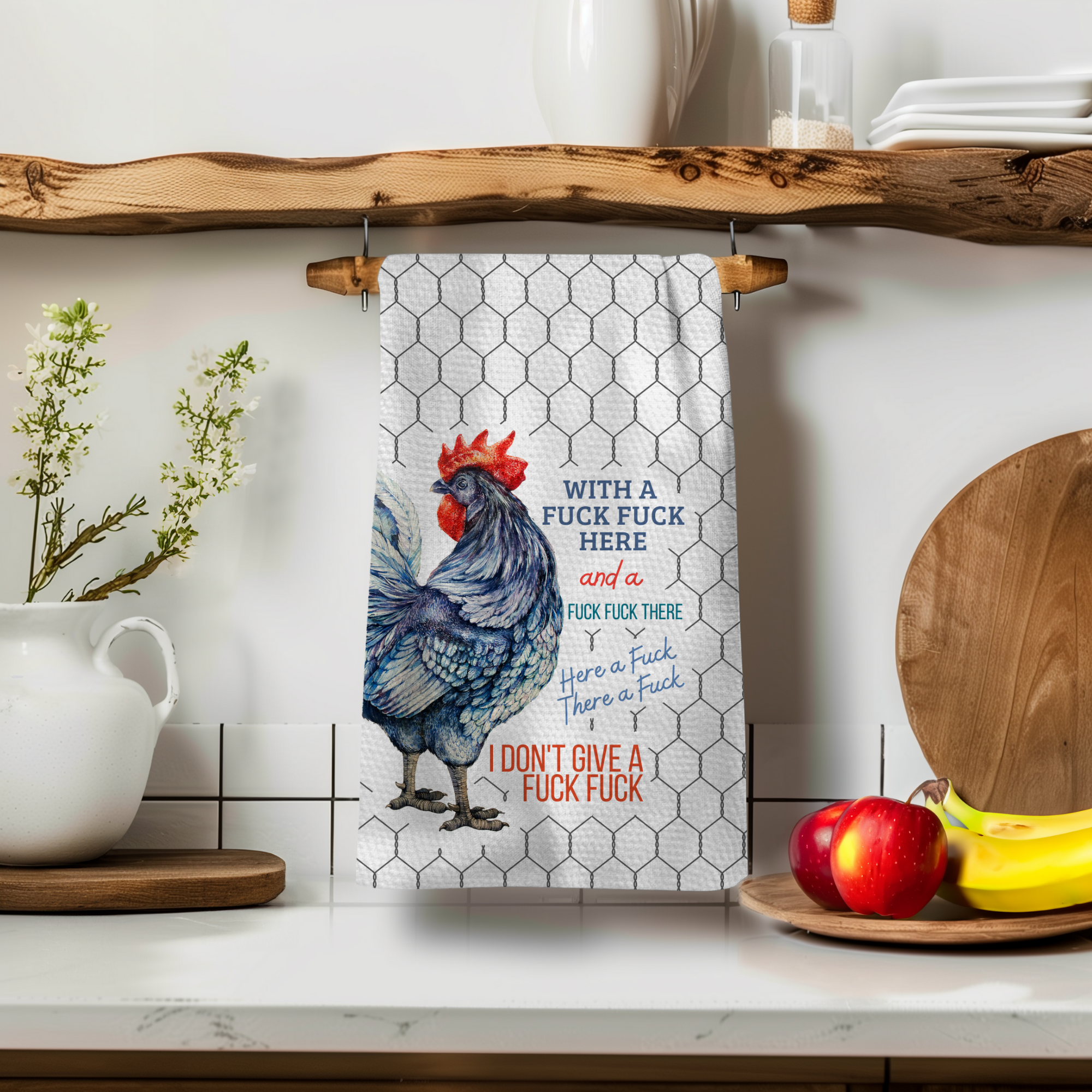With A Fuck Fuck Here Tea Towel - Gardens of Honey