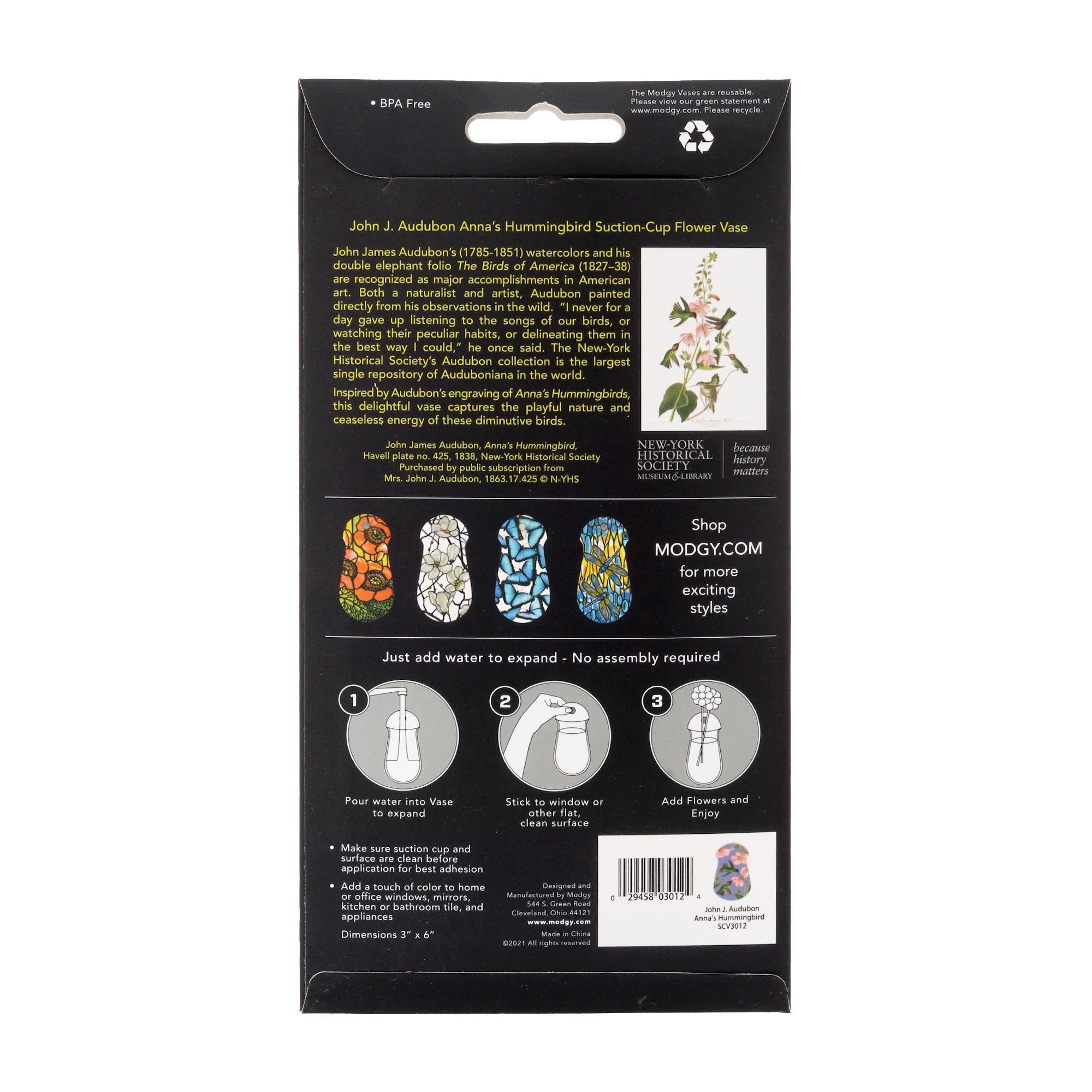 Hummingbird Suction Cup Vase