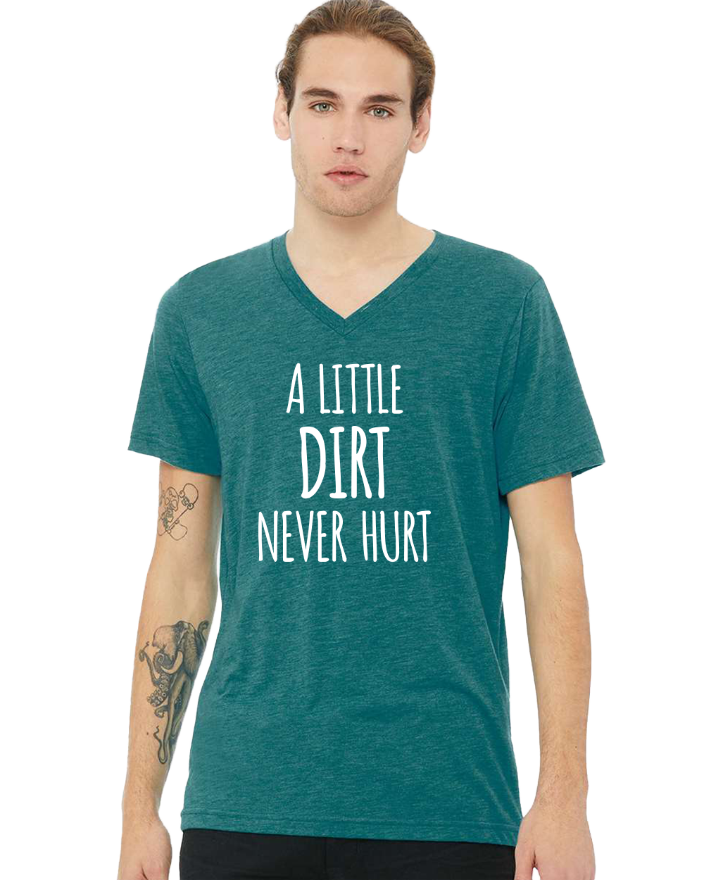 A Little Dirt Never Hurt Unisex V-Neck T-Shirt - Gardens of Honey