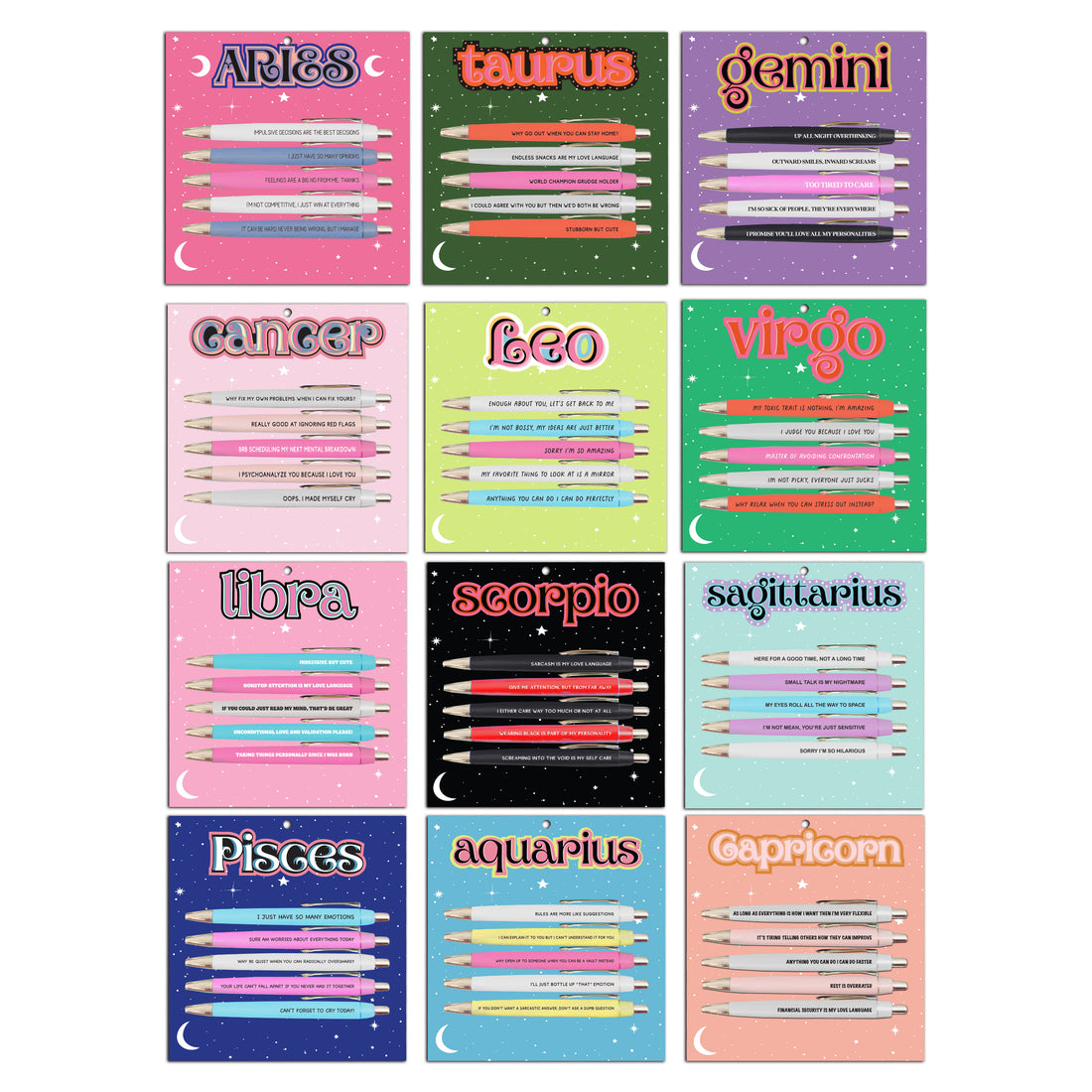Taurus Funny Astrology Pen Set