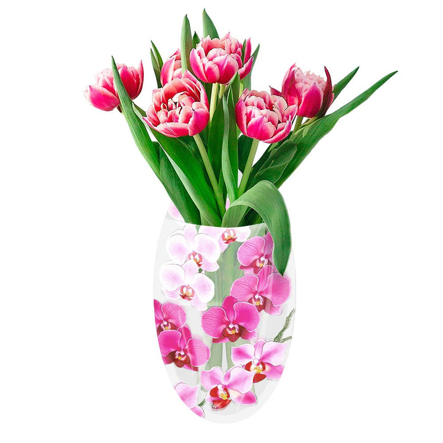 Pink Orchid Oval Suction Cup Vase