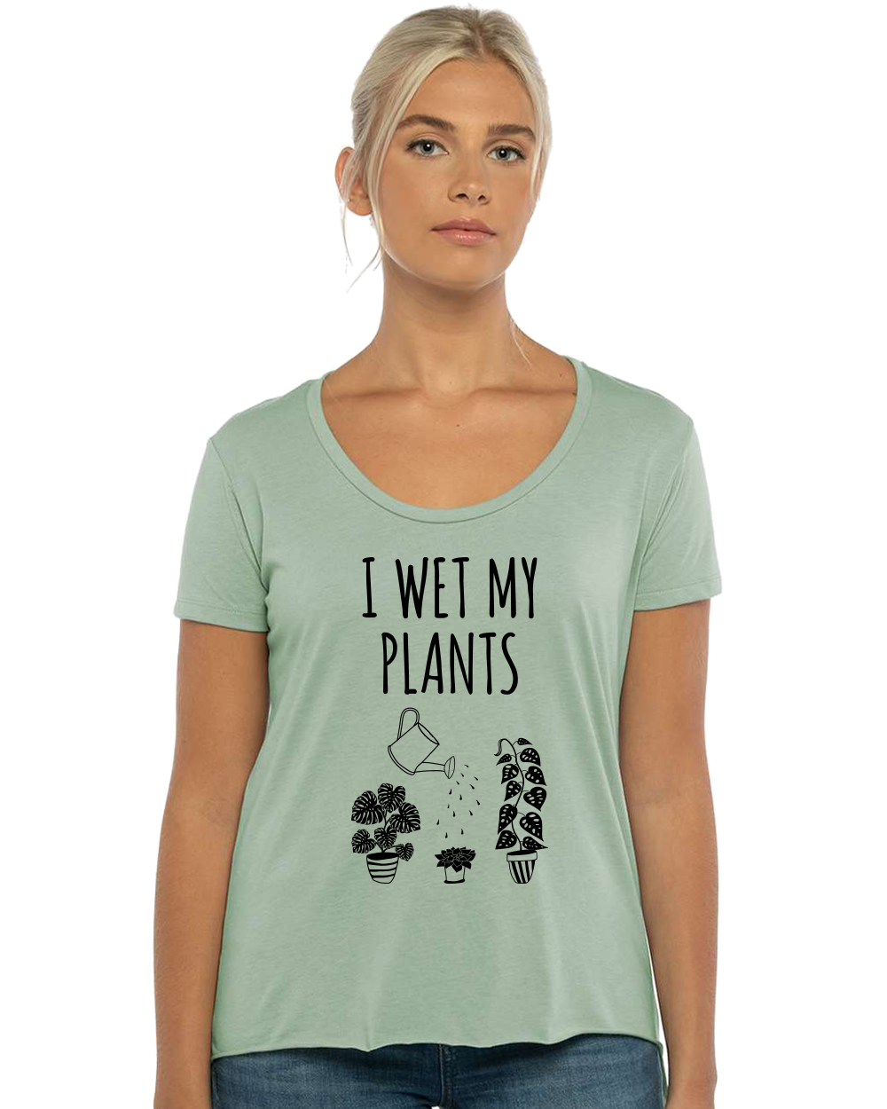 I Wet My Plants Women's Scoop Neck T-Shirt - Gardens of Honey