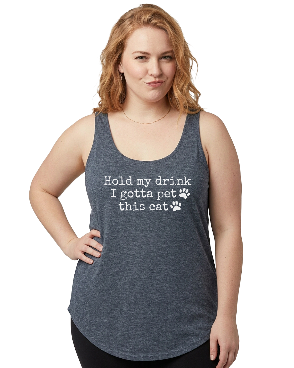 Hold My Drink I Gotta Pet This Cat Women's Festival Tank - Gardens of Honey