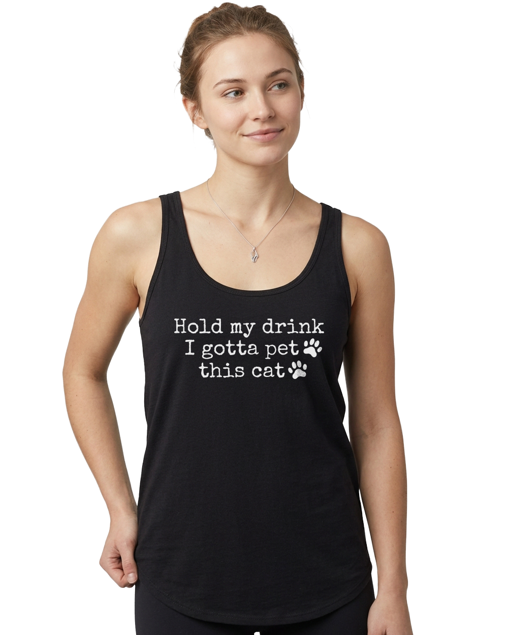 Hold My Drink I Gotta Pet This Cat Women's Festival Tank - Gardens of Honey