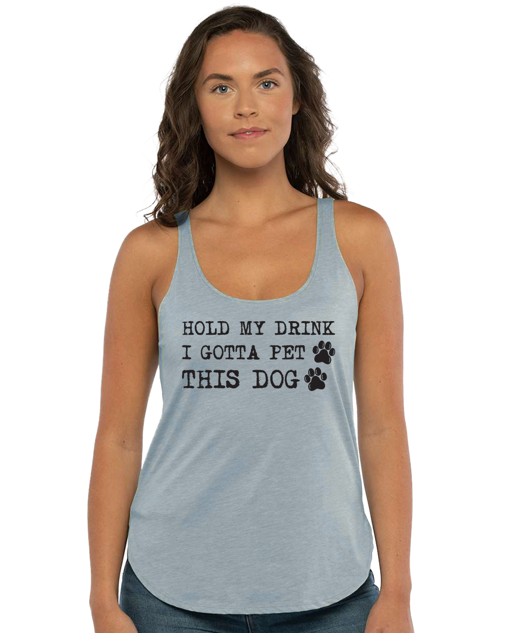 Hold My Drink I Gotta Pet This Dog Women's Festival Tank
