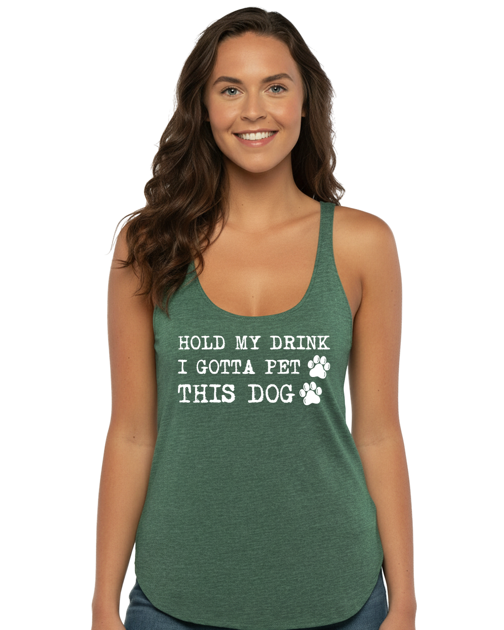 Hold My Drink I Gotta Pet This Dog Women's Festival Tank