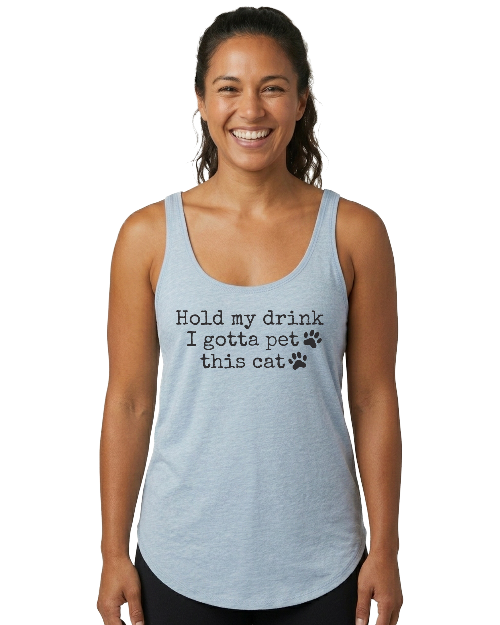 Hold My Drink I Gotta Pet This Cat Women's Festival Tank - Gardens of Honey