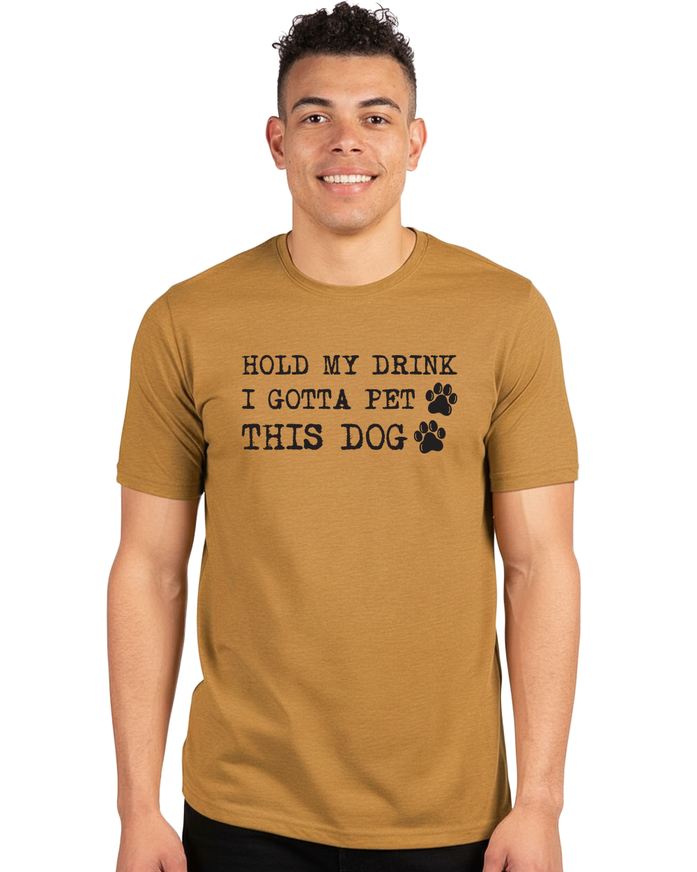Hold My Drink I Gotta Pet This Dog Unisex Crew Neck T-Shirt