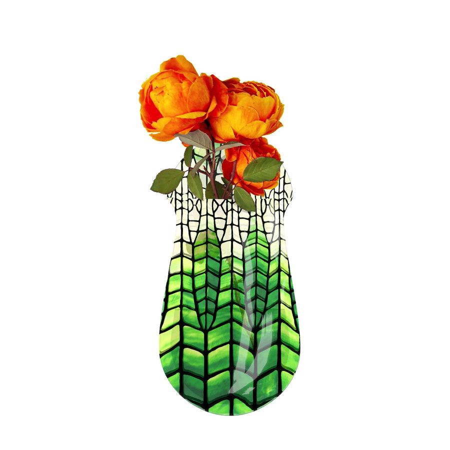 Louis C. Tiffany Green Lotus Pagoda Suction Cup Vase
