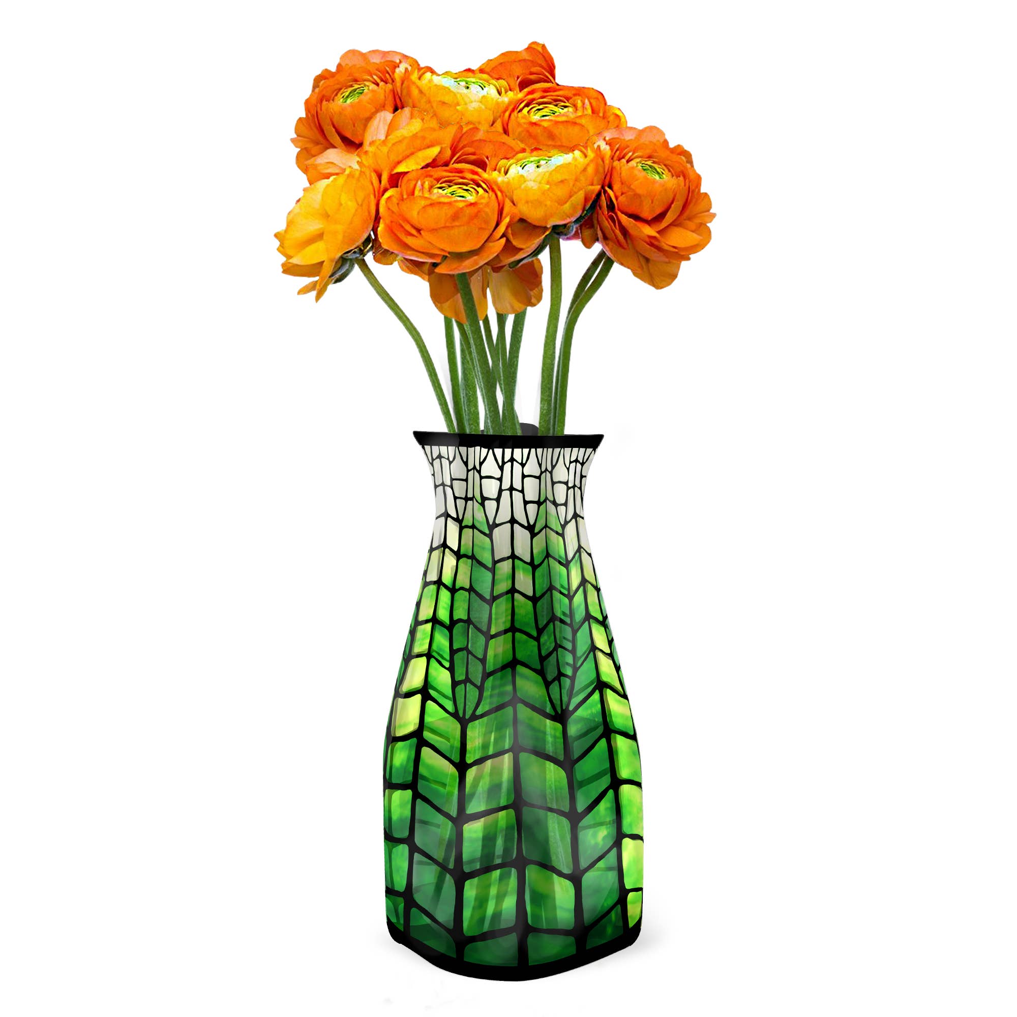 Modgy Expandable Vase - Louis C. Tiffany Green Lotus Pagoda