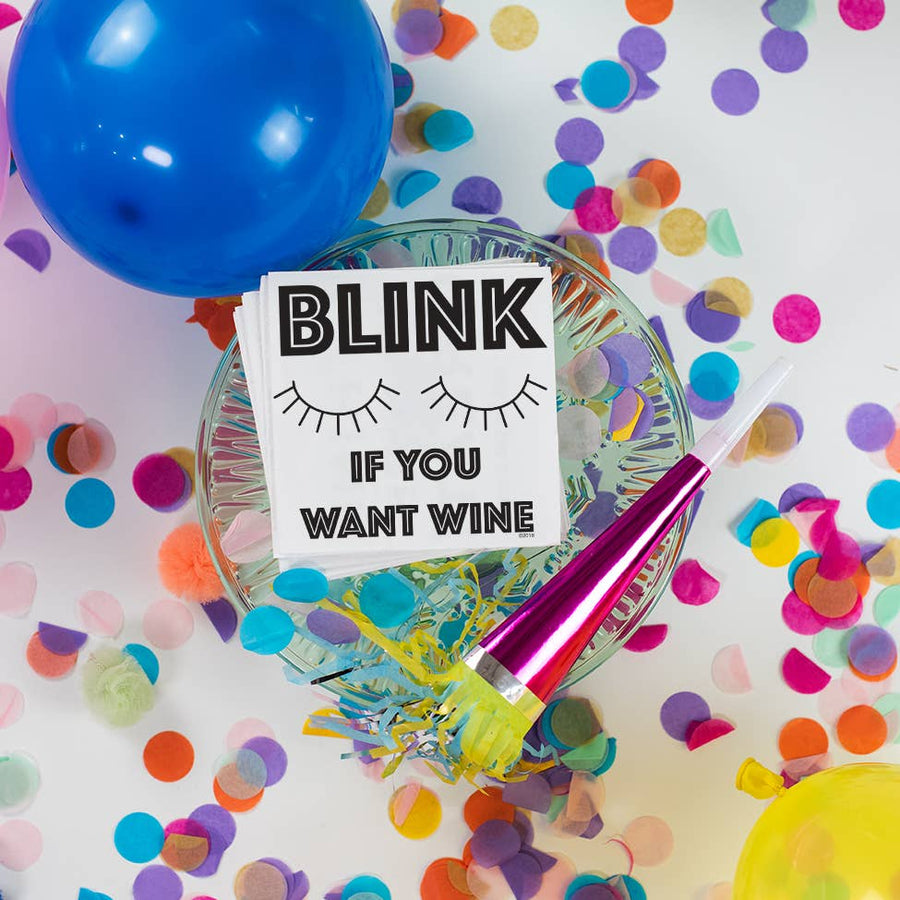 Blink If You Want Wine  | Funny Cocktail Napkins