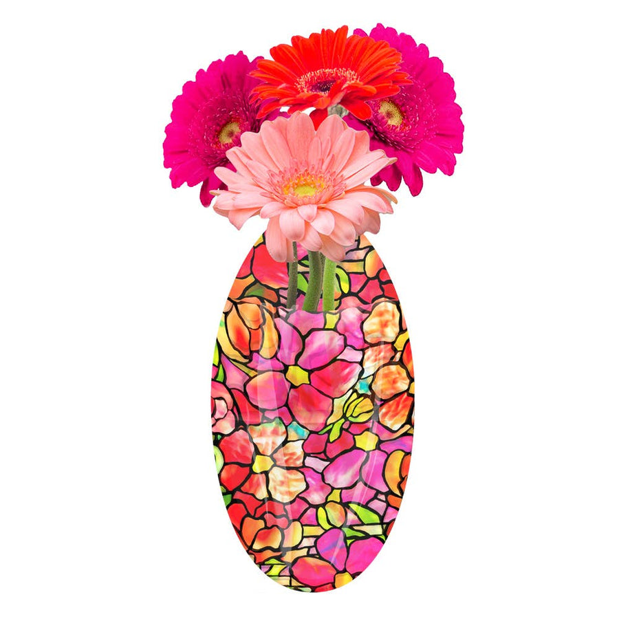 Louis C. Tiffany Pink Peony Oval Suction Cup Vase