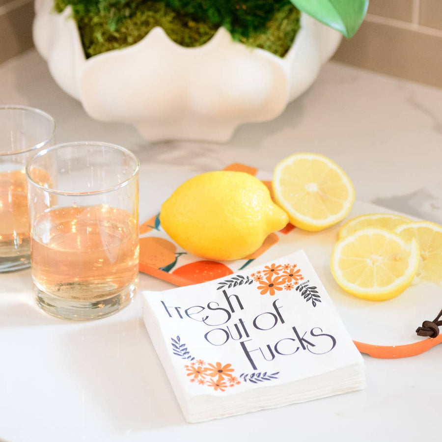 Fresh Out of Fucks |  Funny Cocktail Napkins