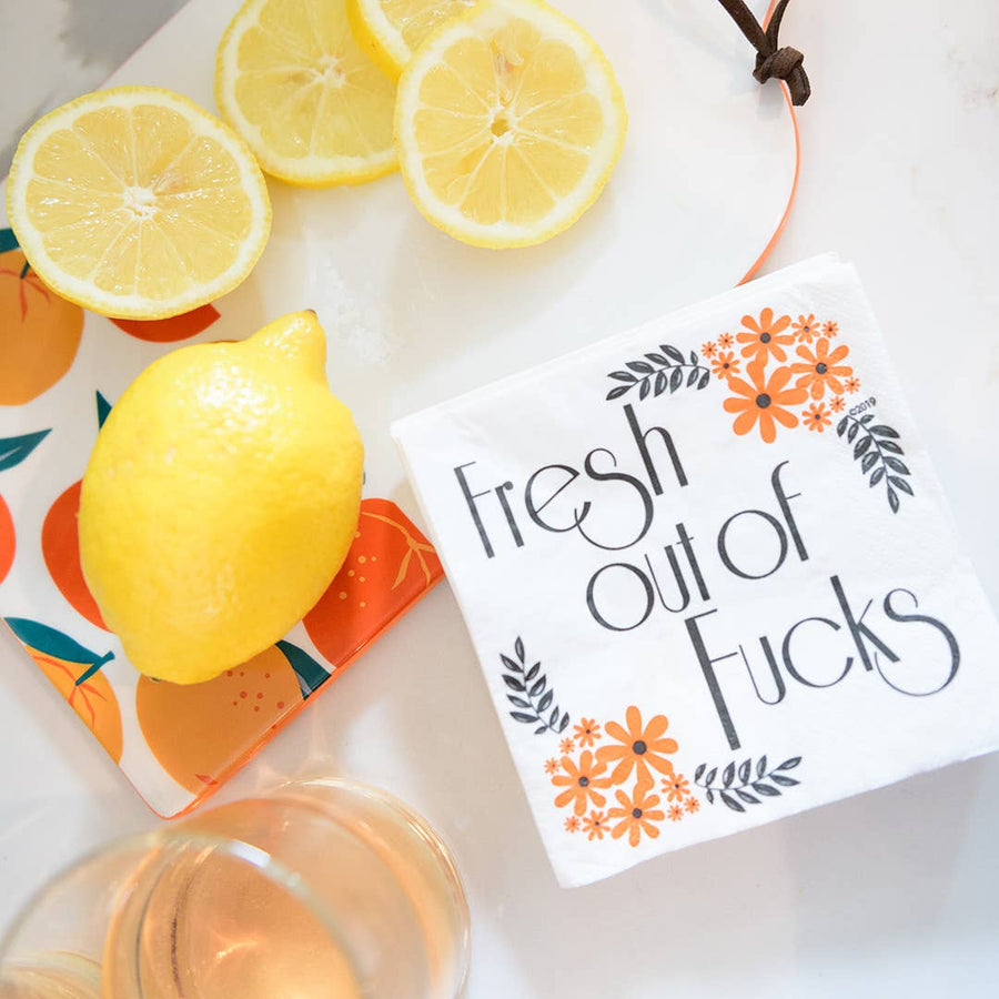 Fresh Out of Fucks |  Funny Cocktail Napkins