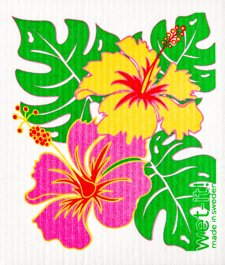 HAPPY HIBISCUS SWEDISH DISHCLOTH