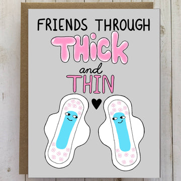 MAXI PADS FUNNY FRIENDSHIP GREETING CARD