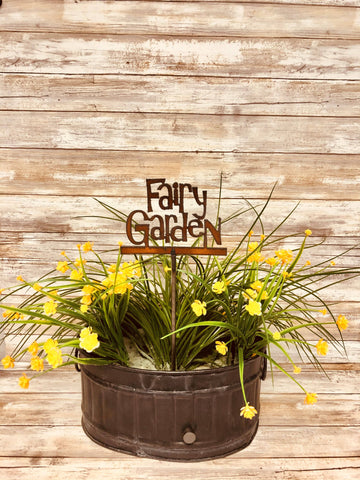 FAIRY GARDEN RUSTED PLANT STAKE