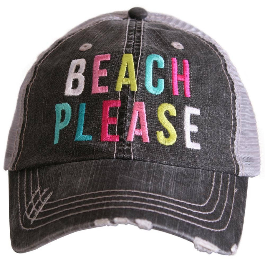 BEACH PLEASE TRUCKER HAT