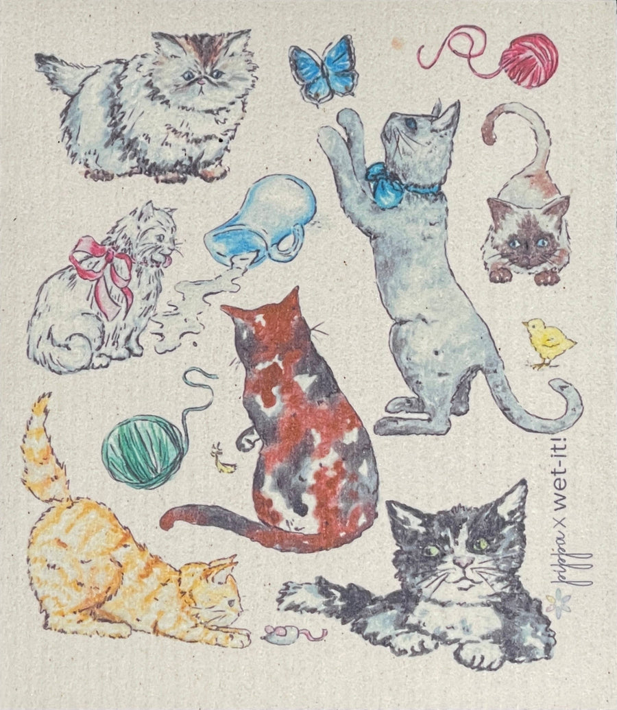 FINE FELINE CAT SWEDISH DISHCLOTH