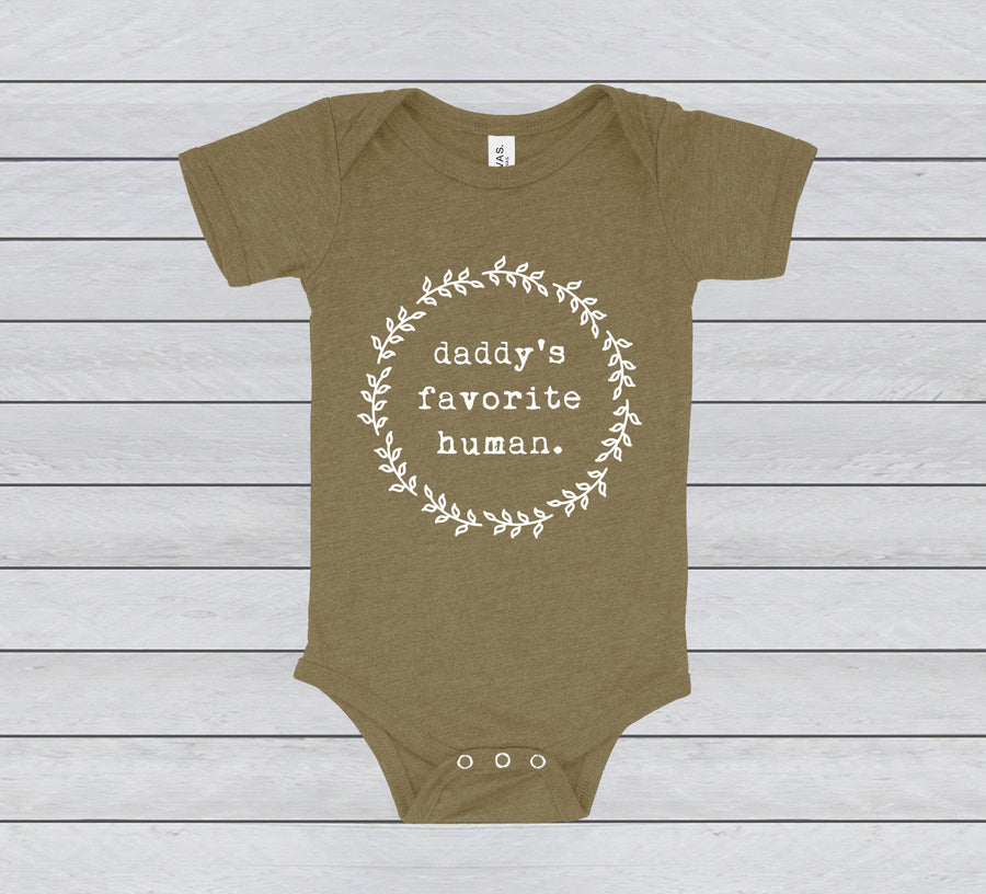 DADDY'S FAVORITE HUMAN BABY BODYSUIT - INFANT ONESIE