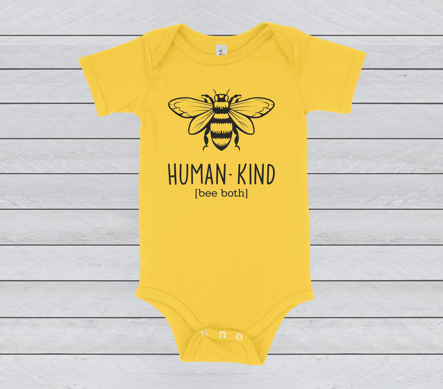 HUMAN KIND (BEE BOTH) BABY BODYSUIT - INFANT ONESIE