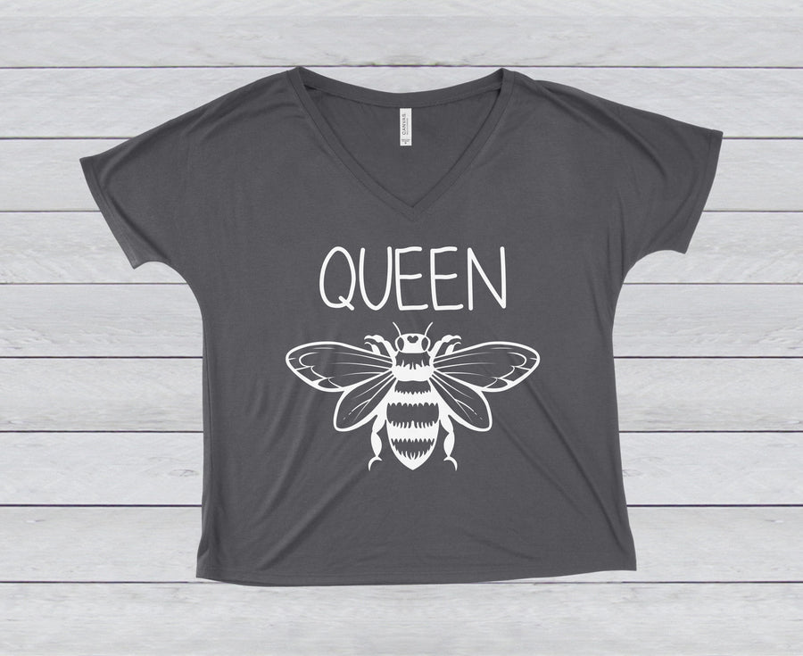 QUEEN BEE - WOMEN'S SLOUCHY V-NECK TEE