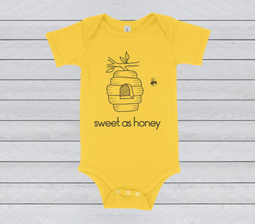 SWEET AS HONEY BEEHIVE BABY BODYSUIT - INFANT ONESIE