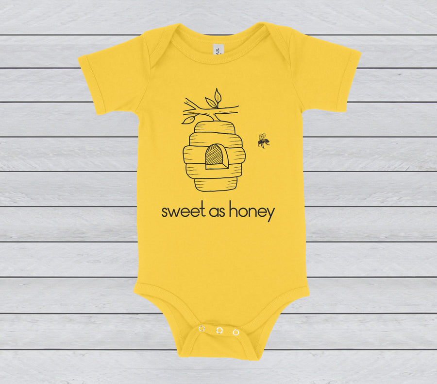 SWEET AS HONEY BEEHIVE BABY BODYSUIT - INFANT ONESIE