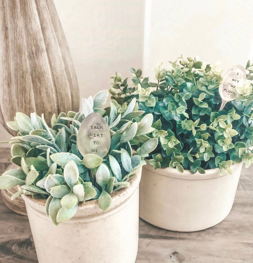 I Wet My Plants Spoon Plant Stake